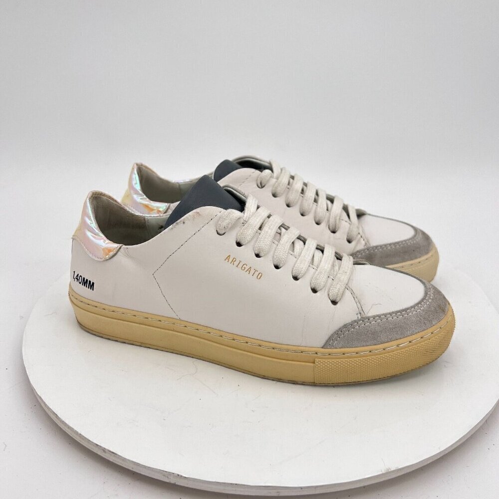 Axel Arigato Clean 90 Women Size 6 White Leather Grey Suede Low Top Casual Shoes - Picture 4 of 14